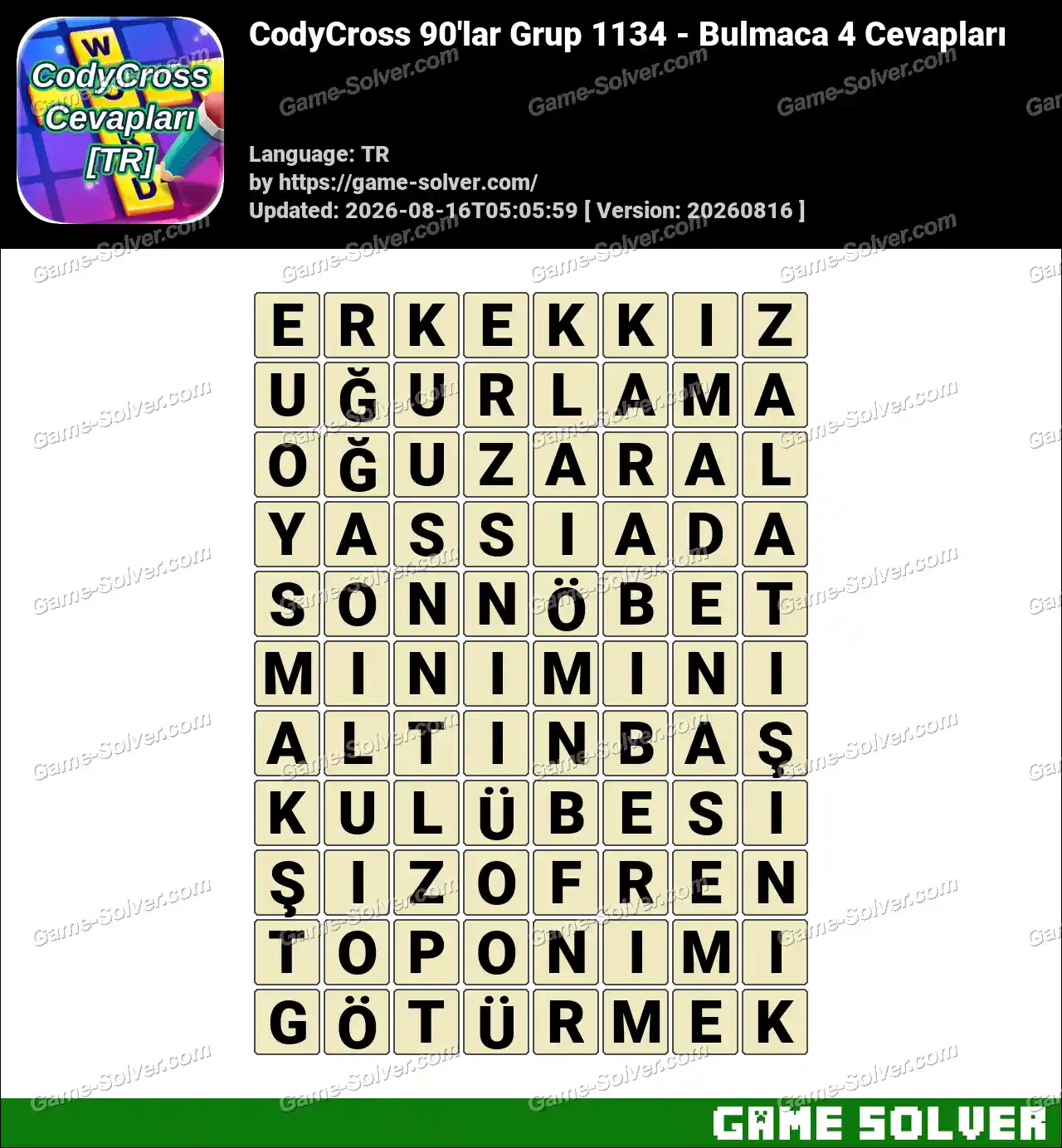 CodyCross 90’lar Grup 1134 – Bulmaca 4 Cevapları